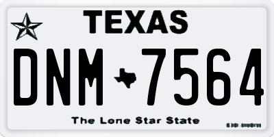 TX license plate DNM7564