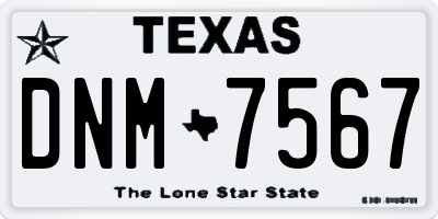 TX license plate DNM7567