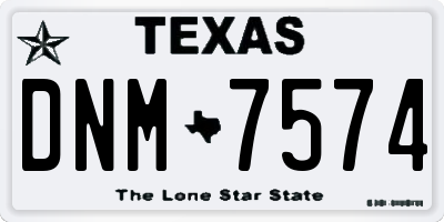 TX license plate DNM7574