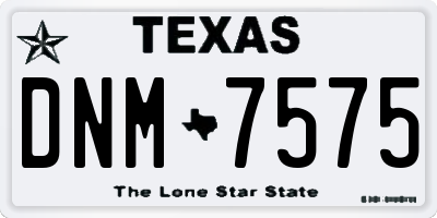 TX license plate DNM7575