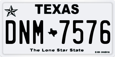 TX license plate DNM7576