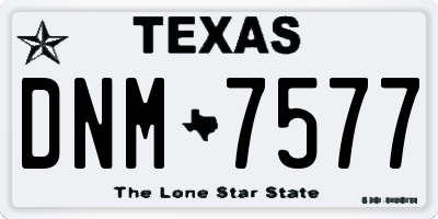TX license plate DNM7577