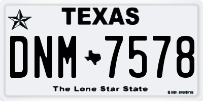 TX license plate DNM7578