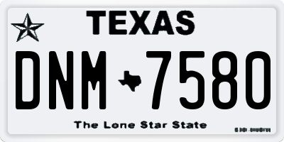 TX license plate DNM7580