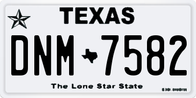 TX license plate DNM7582