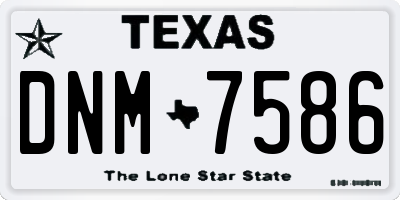 TX license plate DNM7586