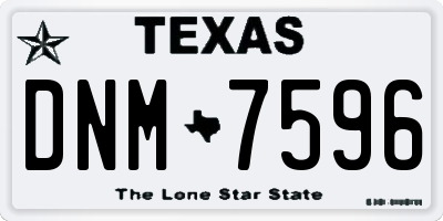 TX license plate DNM7596