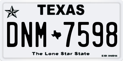 TX license plate DNM7598