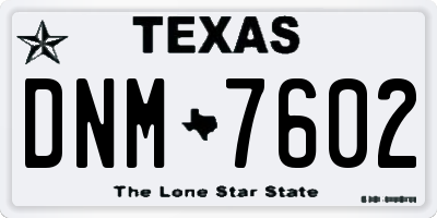 TX license plate DNM7602