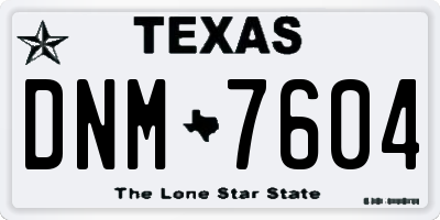 TX license plate DNM7604