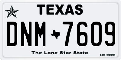 TX license plate DNM7609