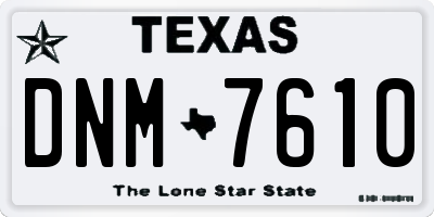 TX license plate DNM7610