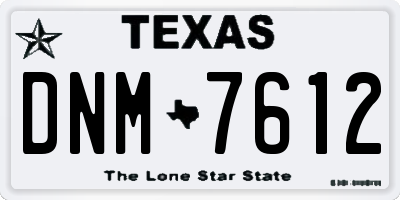 TX license plate DNM7612