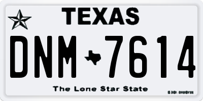 TX license plate DNM7614