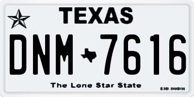 TX license plate DNM7616