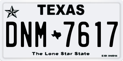 TX license plate DNM7617