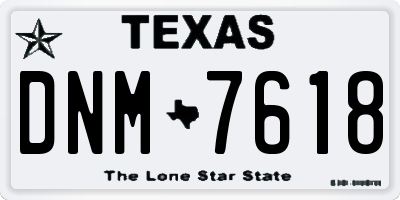 TX license plate DNM7618
