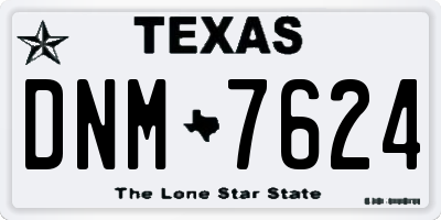 TX license plate DNM7624