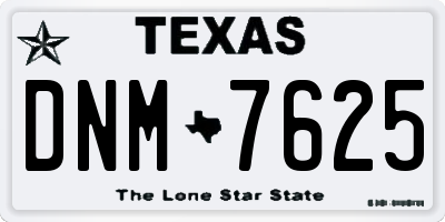 TX license plate DNM7625
