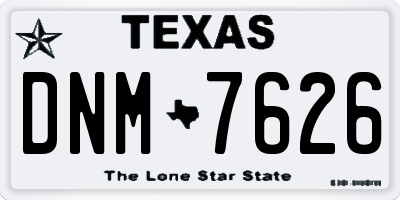 TX license plate DNM7626