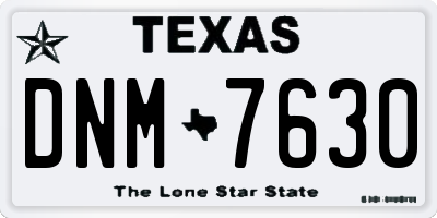 TX license plate DNM7630