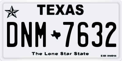 TX license plate DNM7632