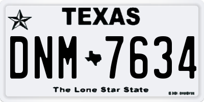 TX license plate DNM7634