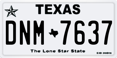 TX license plate DNM7637