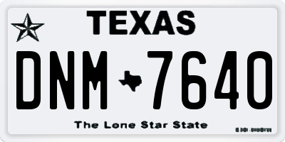 TX license plate DNM7640