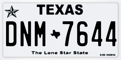 TX license plate DNM7644