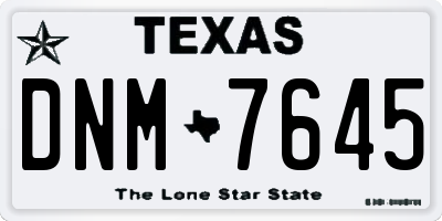 TX license plate DNM7645