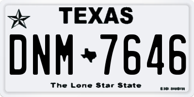 TX license plate DNM7646