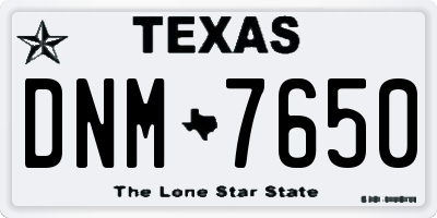 TX license plate DNM7650
