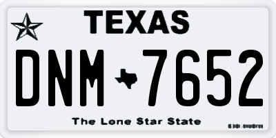 TX license plate DNM7652