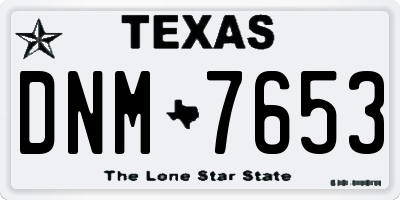 TX license plate DNM7653