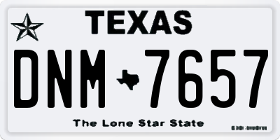 TX license plate DNM7657