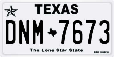 TX license plate DNM7673