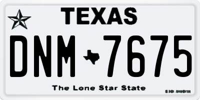 TX license plate DNM7675