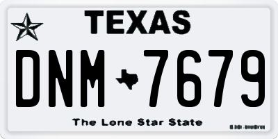 TX license plate DNM7679