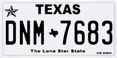 TX license plate DNM7683