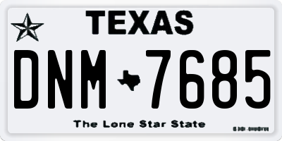 TX license plate DNM7685