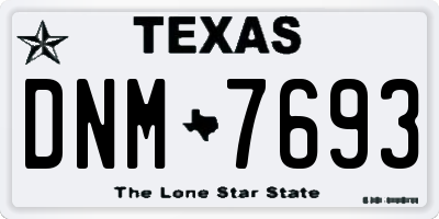TX license plate DNM7693