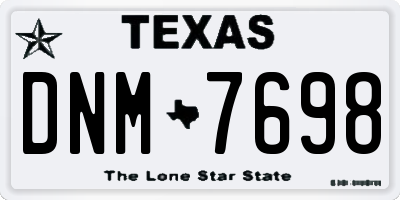 TX license plate DNM7698