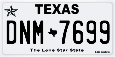 TX license plate DNM7699