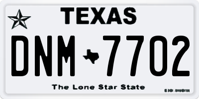 TX license plate DNM7702