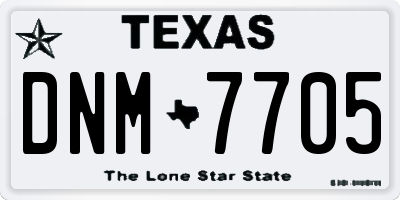 TX license plate DNM7705
