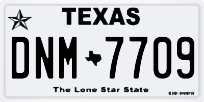 TX license plate DNM7709
