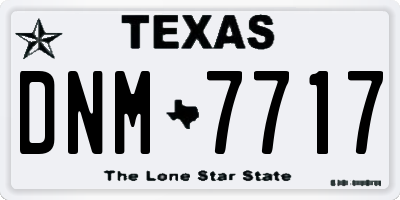 TX license plate DNM7717