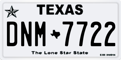 TX license plate DNM7722