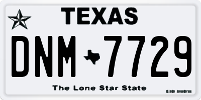 TX license plate DNM7729